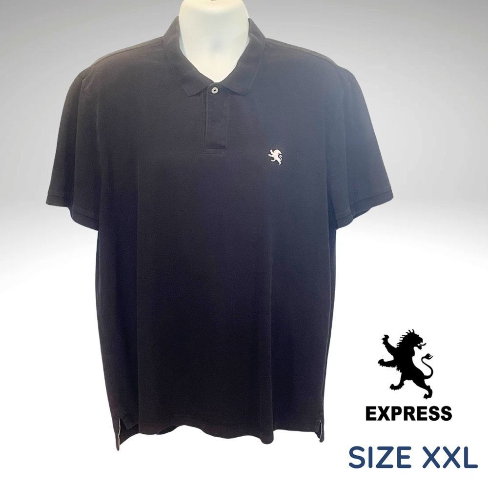 Express Men's Black Polo Shirt. Size XXL